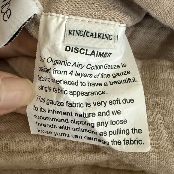 NEW Quince Organic Cotton 4-Layer Airy Gauze Duvet Cover King/Cal King, Dune Tan - Picture 9 of 9